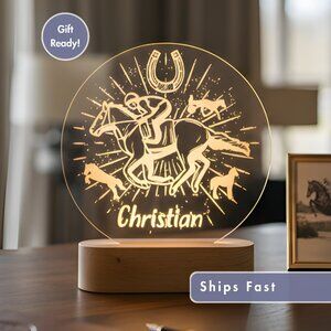Personalized Horse Night Light – Custom LED Lamp for Horse Lovers